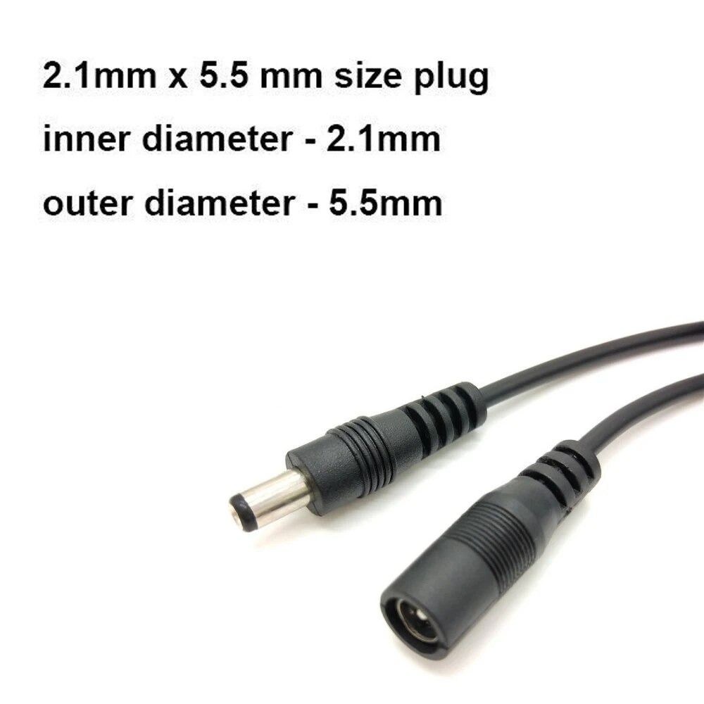 2 шт. 10 м удлинитель питания DC12V разъем 5,5 мм*2,1 мм удлинительный шнур адаптер разъема черный внешний штекер кабель питания