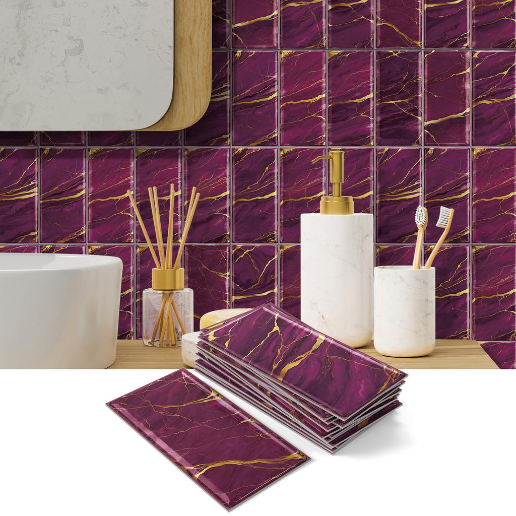 Stone Pattern Pe Foam Thickened Tile Sticker, Self-Adhesive Wall Sticker Waterproof And Oil-Proof Kitchen Bathroom Renovation Wallpaper