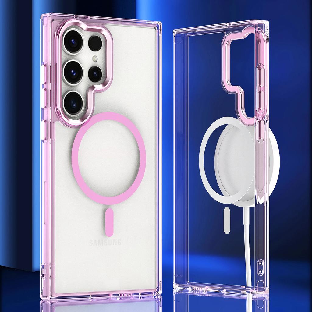 Красочный Прозрачный Магнитный Чехол Для Magsafe Для Samsung Galaxy A34 A14 A54 S24 S23 Ultra Plus FE Беспроводная Зарядка Ударопрочный Чехол
