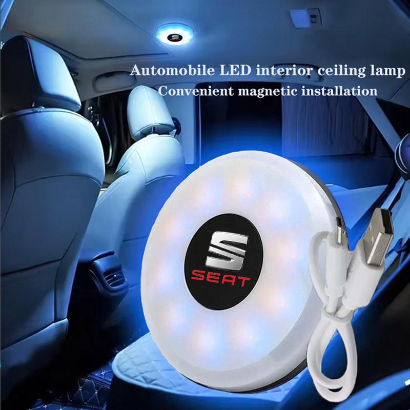 Car LED Light Reading Lamp Magnet Base Ceiling Light Ambient Light For Seat Leon Ibiza Alhambra Exeo Altea Arona Mii IBL Car ik,098