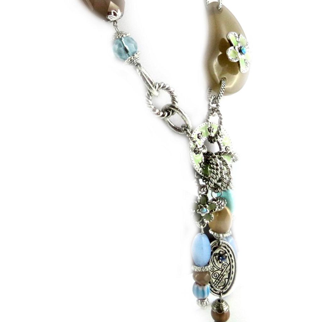 Les Trésors De Lily [E0700] — Синее дизайнерское колье «Душка»