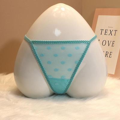 Женские бесшовные прозрачные кружевные стринги — японский и корейский стиль, однотонные с горошинами, высокая эластичность и перспективный дизайн.