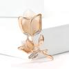 Fashion Alloy Rhinestone Tulip Brooch Creative Versatile Women'S Suit Coat Corsage Ornament Pin