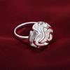 925 Sterling Silver Rose Ring Fashion Wedding Jewelry