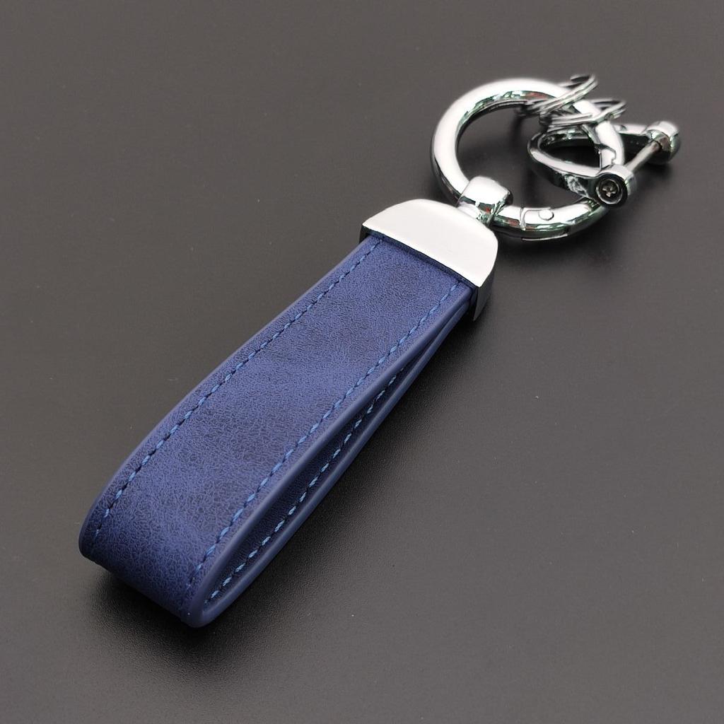 Minimalist Stainless Steel Metal Keyring Leather Car Keychain Pendant Laser Engrave Customized Name Vintage Accessory Gift