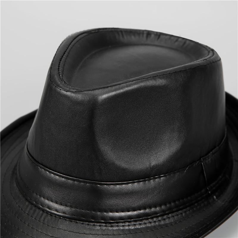 Top Hat Men'S Middle-Aged And Elderly Hat Men'S Winter British Jazz Hat Autumn And Winter Gentleman'S Hat Casual Elderly Dad Leather Hat
