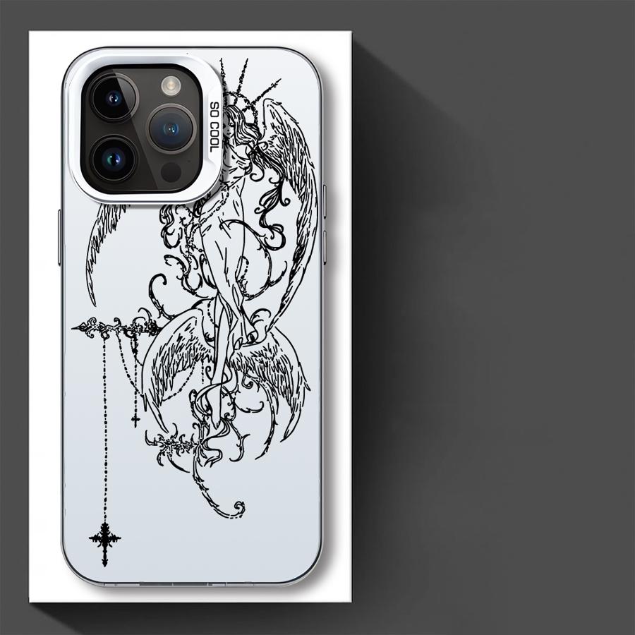 Чехол для телефона для iPhone 17 Pro Max 14 Plus 12 Pro 16 15 13 11 Air Готический стиль Ангел Крест
