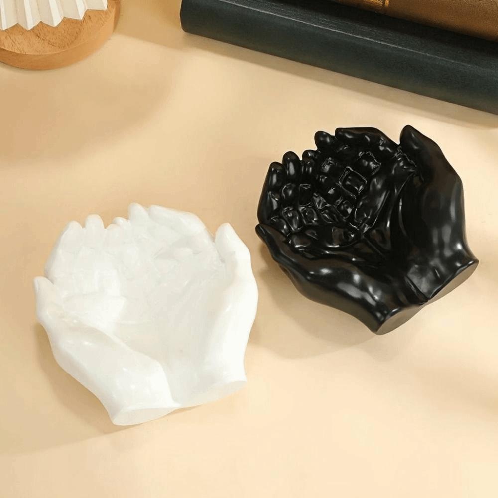 Resin Cupped Hands Tray Decorative Key Storage Tray Palm Ornament Hand Shaped Key Tray Home Decor
