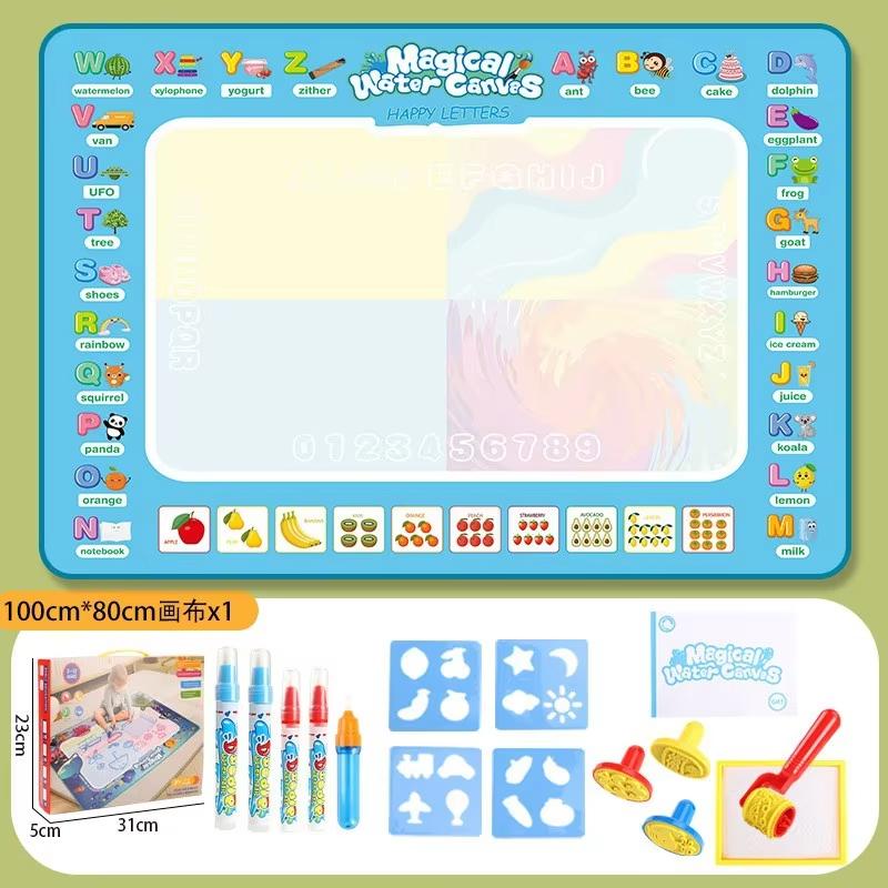 Большие волшебные водные холсты, ручки, игрушки Монтессори, обучающее одеяло для письма и рисования для детей, многоразовая живопись граффити, детская игрушка
