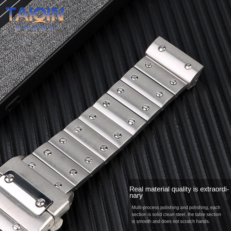 Высококачественный 20 мм 23 мм Santos 100 Нержавеющая сталь Ремешок для часов Для Cartier santos 100 Цельноклепаный Металлический Ремешок для часов Браслет для часов