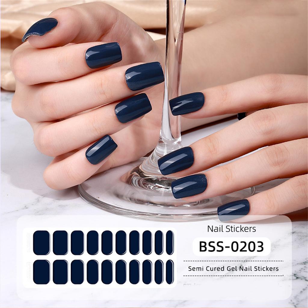 Semi Cured Gel Nail Strips Long Lasting Nail Polish Strips Salon Gel Nail Sticker Nail Art Wrap Decoration for Women