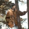 American retro brown leather jacket male ruffian handsome PU leather flight jacket hiphop locomotive jacket