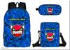 Cartoon Anime Backpack for Kids Lightweight Ergonomic School Bag with Shoulder Bag and Pencil Case 3-Piece Set
