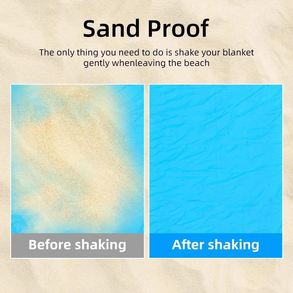 1.4*2m Waterproof Pocket Beach Blanket Folding Camping Mat Mattress Portable Lightweight Outdoor Picnic Mat Sand Beach Sunbathin