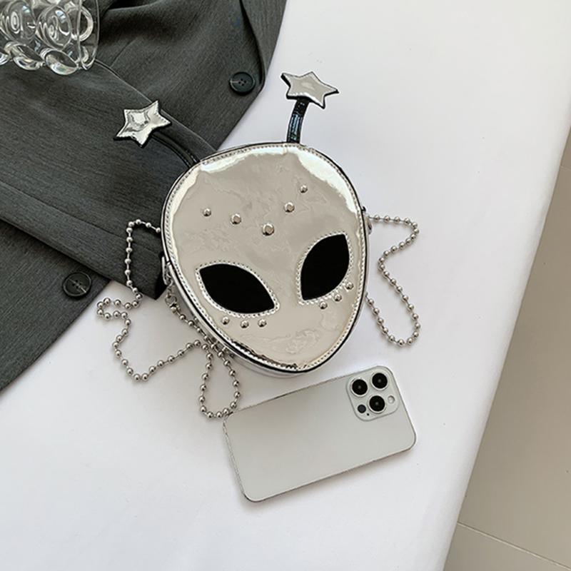 Сумка на плечо с инопланетным узором из искусственной кожи, Хэллоуинский кошелек для женщин, Цепочка, Кроссбоди, Сумка-мессенджер, Хэллоуинский женский шикарный кошелек CLE