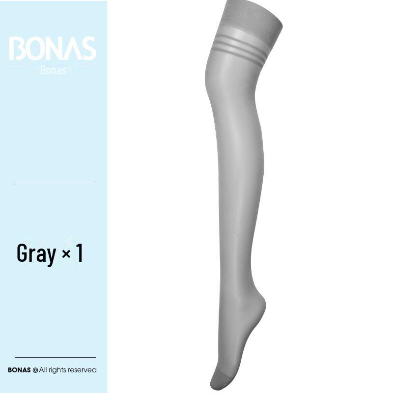 Женские черные летние ультратонкие чулки выше колена в японском стиле Bonas