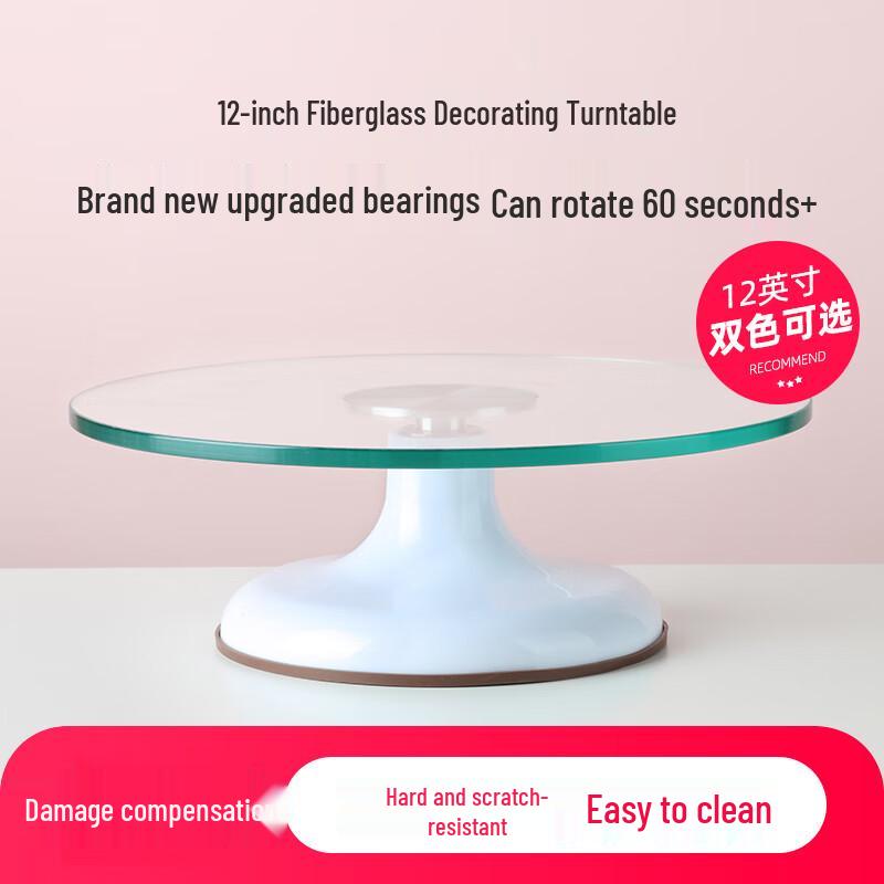 Zhaoran 12-inch White Cake Decorating Turntable with Double Bearings