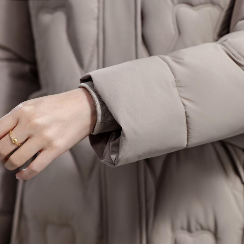 Middle Age Woman Winter Coats Hooded Faux Fur Collar Casual Thick Warm Long Parkas Women's Jackets