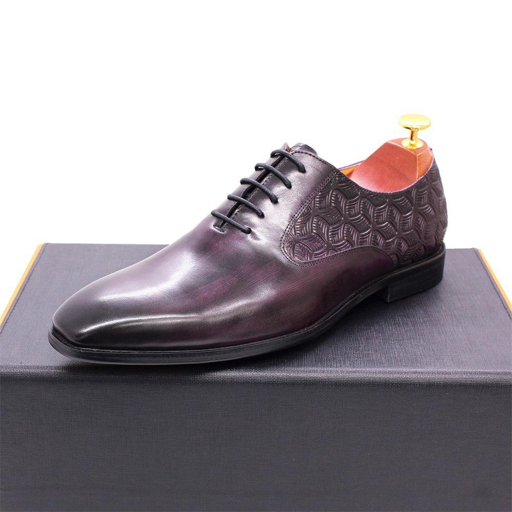 Oxfordshoes First-Layer Cowhide Large-Size Classic Luxury Hand-Carved Oxford Shoes Formal Leather Shoes