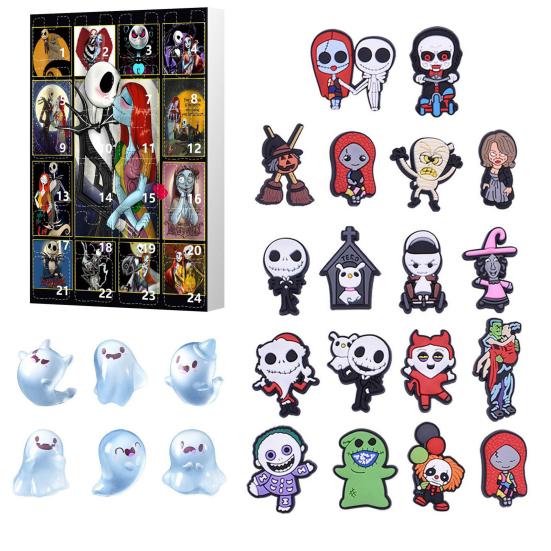 Хэллоуин Адвент-календарь 24 Мини Смола Страшная Кукла Хэллоуин Календарь Обратного Отсчета Коллекционные Фигурки Фильмов Ужасов для Детей