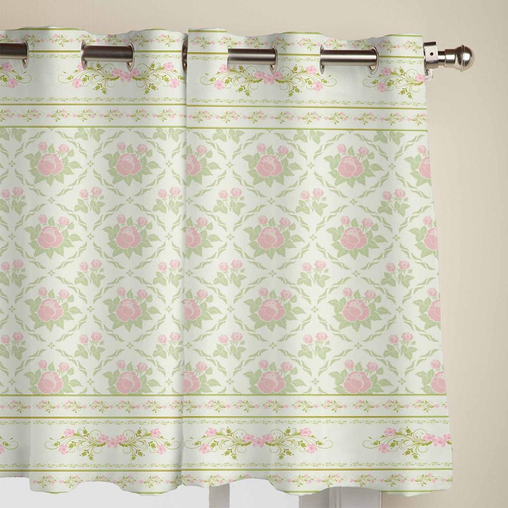 Pastoral Style Flowers Plants Window Curtains for Living Room Luxury Bedroom Curtain Kitchen Blinds Drapes Curtains