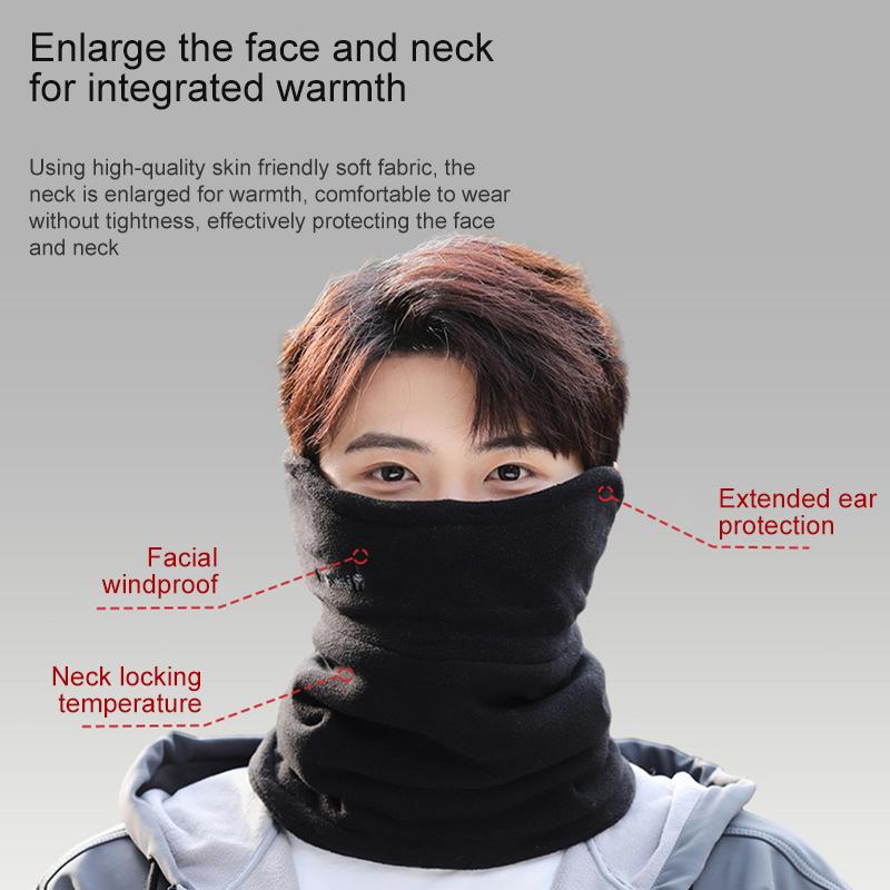 1Pc Neck Scarves Fashion Lining Thickened Face Mask Windproof Keep Warm Warmer Solid Color Polyester