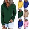 Women's Casual Fashion Solid Color Long Sleeve Pullover Hoodies Sweatshirts
