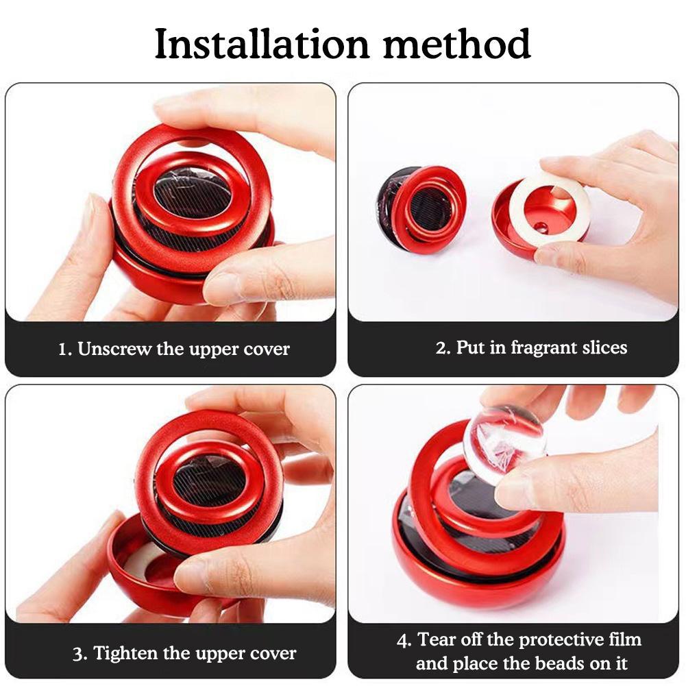 Автомобильные ароматерапевтические украшения на солнечных батареях, подвесные хрустальные шары с вращающимся механизмом для ароматерапии, креативные украшения.