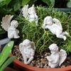 Angel Stakes Figurine Miniature Resin Sculpture Garden Statue for Potted Plants Mini Landscape