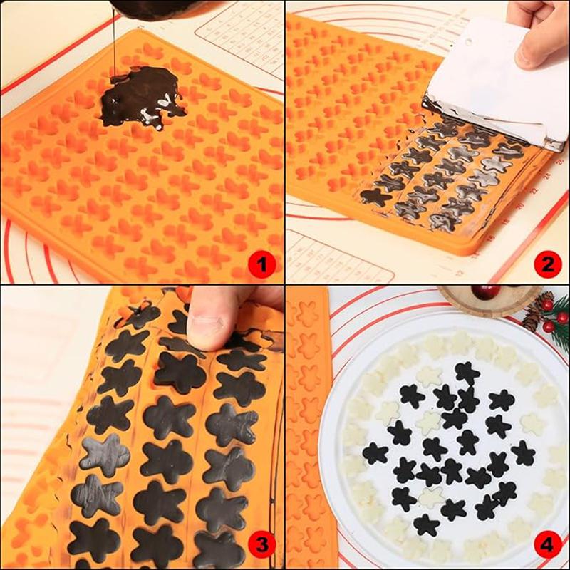 Creative Silicone Gingerbread Man Christmas Tree Cookie Mould 100 Holes DIY Chocolate Mould Mini Pet Puppy Snack Cookie Grinder