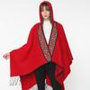Autumn and Winter Style Imitation Cashmere Scarf, Women's Retro Fringed Embroidered Hat, Thickened Shawl, Cape