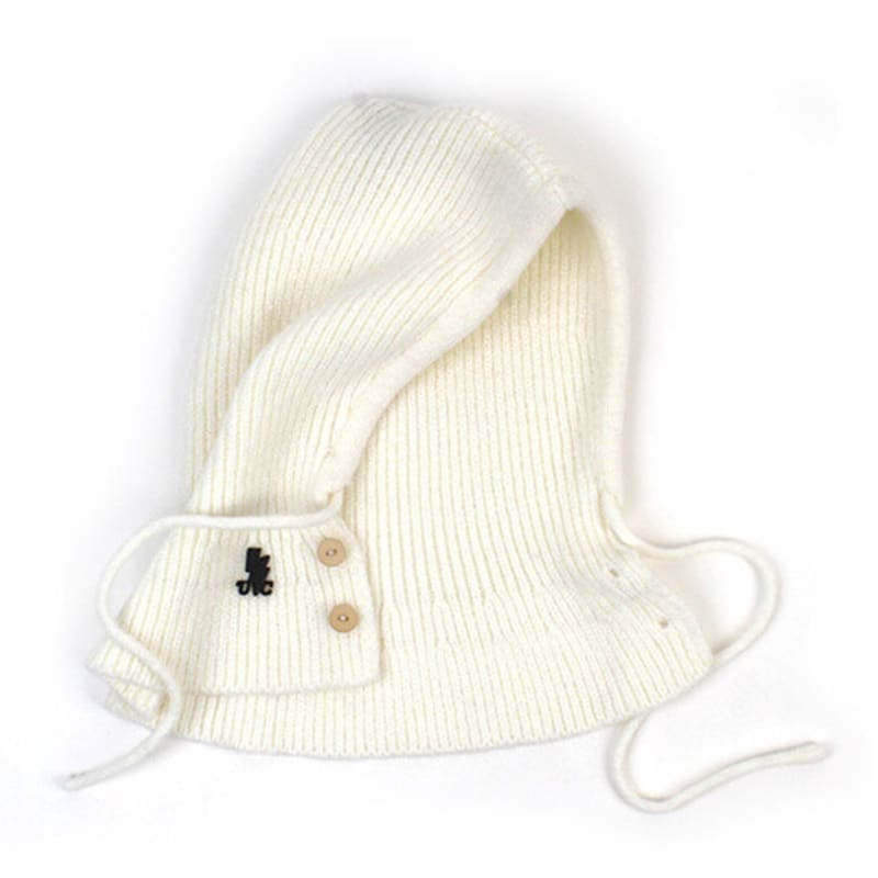 Universal chemistry wool knit white open balaclava