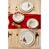 Gold Lux Ceramic Wishing Tree 24 Piece Dinner Set For 6 Persons