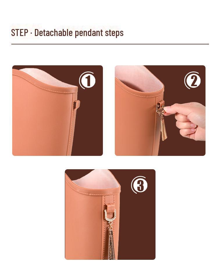 Женские водонепроницаемые противоскользящие длинные резиновые сапоги - модная резиновая обувь в корейском стиле для ношения на открытом воздухе