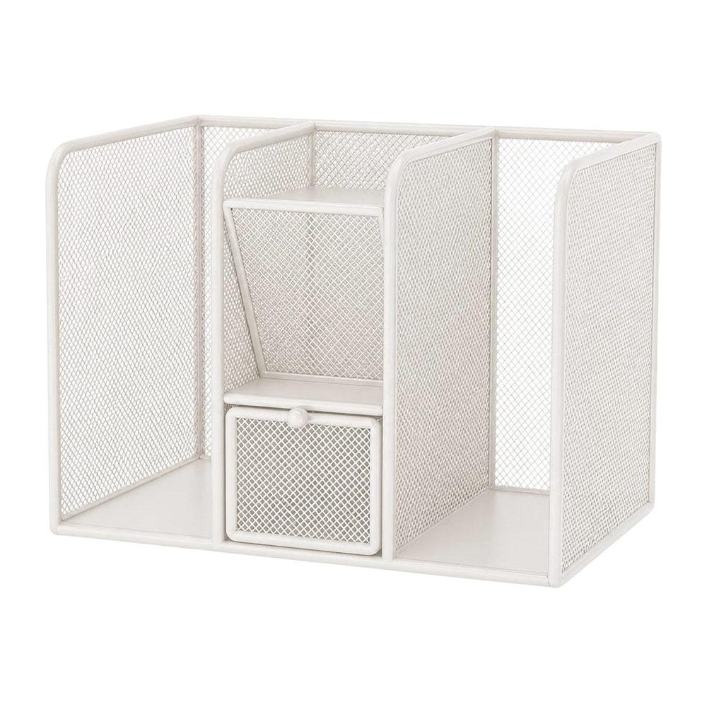Metal Book Storage Rack Mesh Structure Book Storage Shelf Desk Book Rack Desktop File Organizer