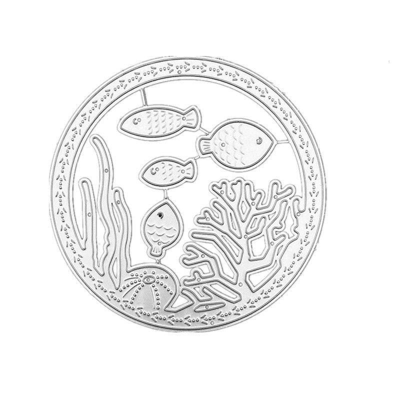 Круглый подводный мир, водоросли, кораллы, дизайн, стиль, скрапбукинг, ремесло, штамп, 3D DIY, изготовление фестивальных карт