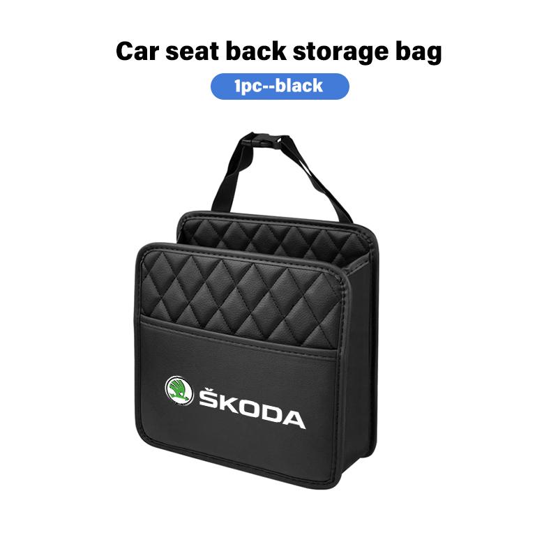 AAABR1 For Skoda Multifunction Car Backseat Storage Bag Tissue Water Cup Holder Auto Organizer Accessories Octavia A5 A7 RS Fabia