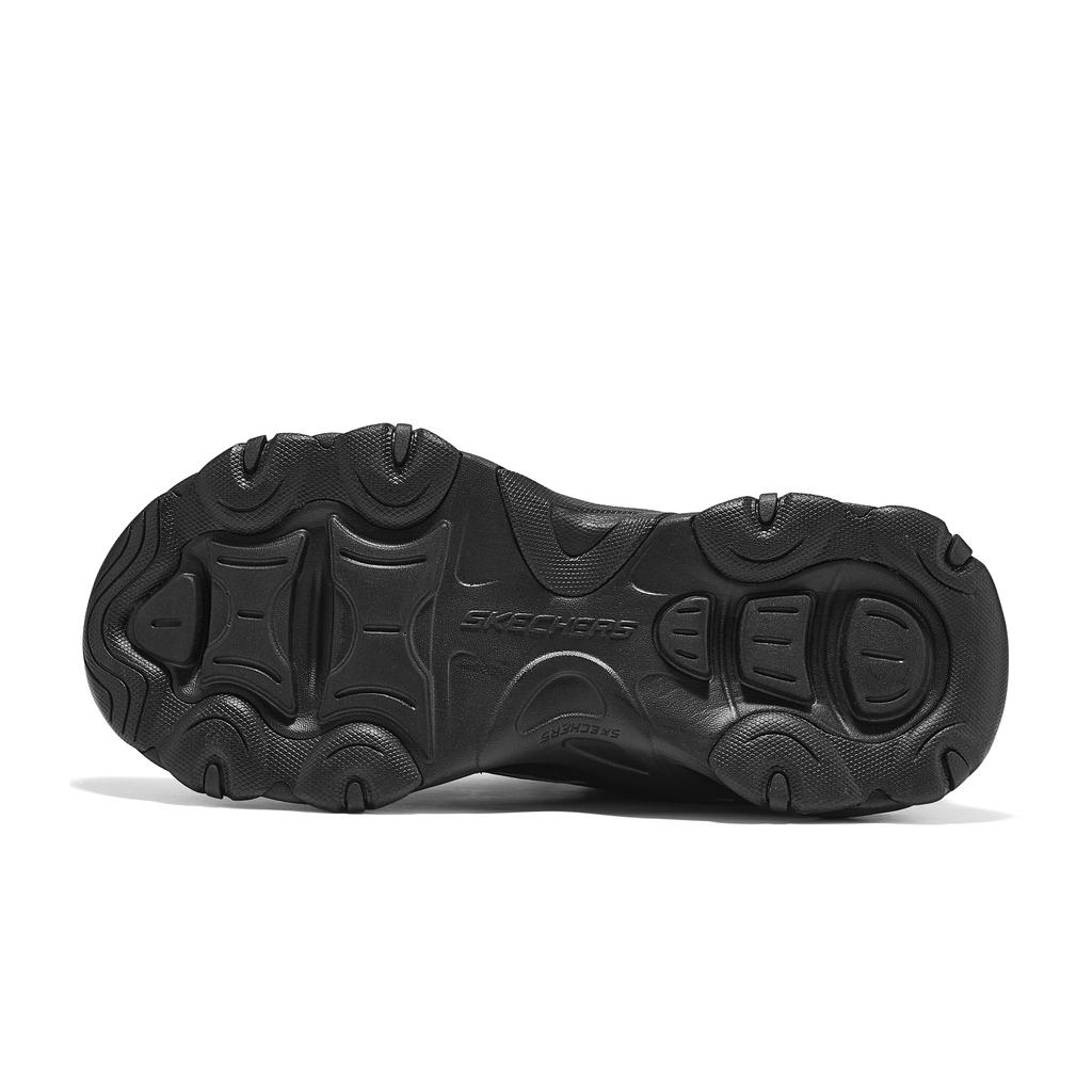Skechers DLites Сетчатые Замшевые Однотонные Скругленный Носок Амортизация Низкие Папины Кроссовки Женские кроссовки 150830-BKSL