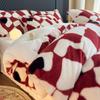 Новый простой и милый комплект из четырех предметов из молочного флиса в горошек, осенне-зимний утолщенный теплый комплект постельного белья из четырех предметов