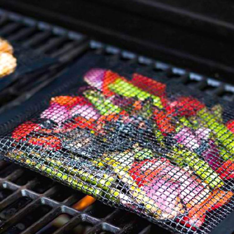 Антипригарные пакеты для гриля BBQ для овощей и мяса, многоразовые и легко моющиеся