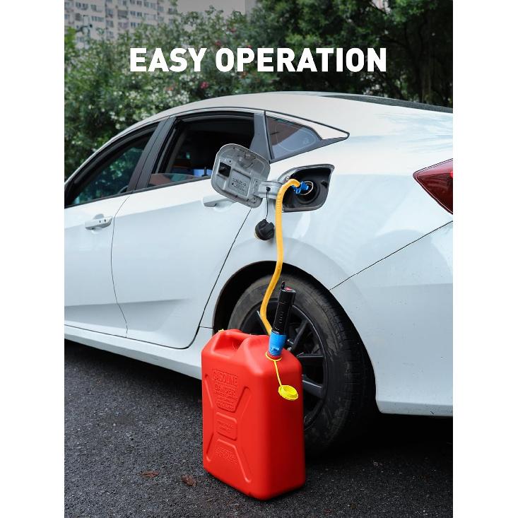 SMART JERRY - Battery Operated Fuel Pump | Electric Oil Transfer Pump For Gasoline, Diesel, Water, Transmission | 3 GPM Hand Pump With Locking Clip
