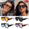 4 шт. Квадратные Солнцезащитные Очки Женские Большая Рама Двойной Мост Конфетный Цвет Широкие Дужки Для Улицы Очки