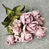 11 Head Polish Rose Buds Silk Flowers For Diy Wedding Decor Home Styling
