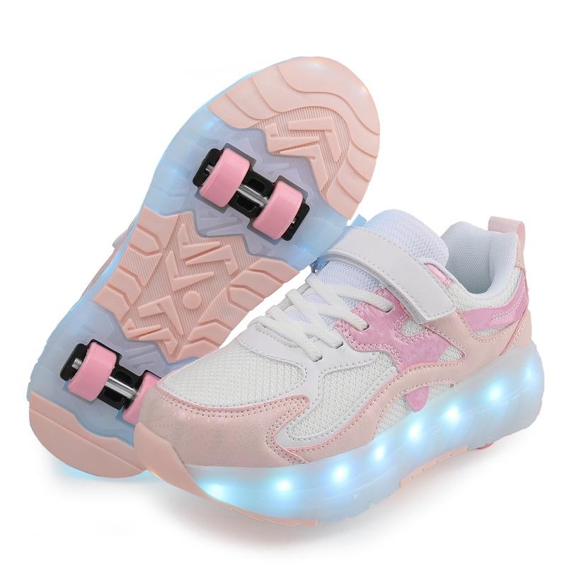 Детская обувь Runaway Shoes Четырехколесные легкие коньки для девочек Роликовые коньки для мальчиков Кроссовки для школьников