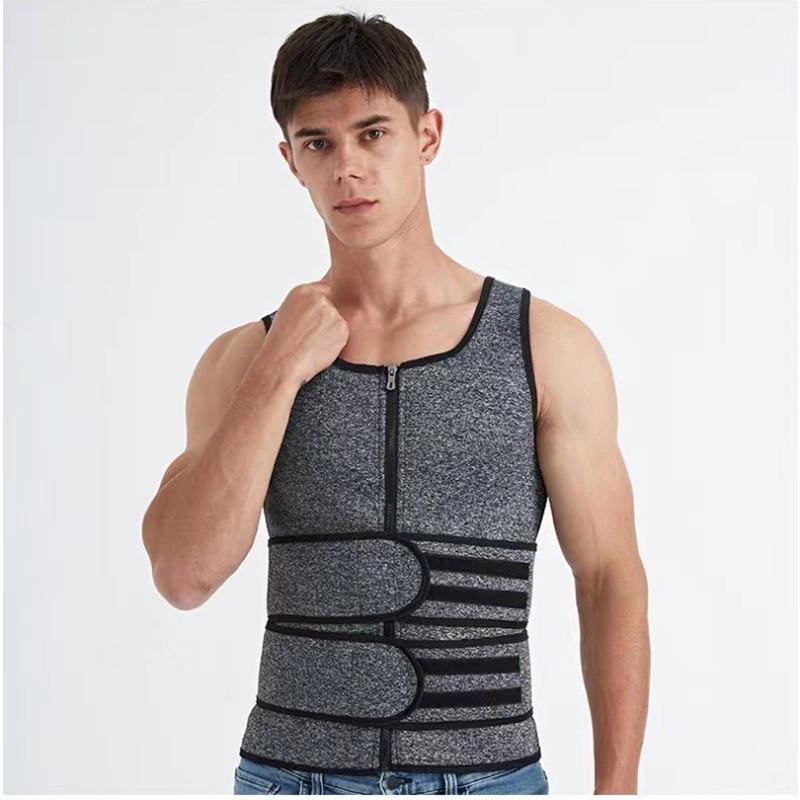 Men's European & American Neoprene Dual Waistband Body Shaper Vest