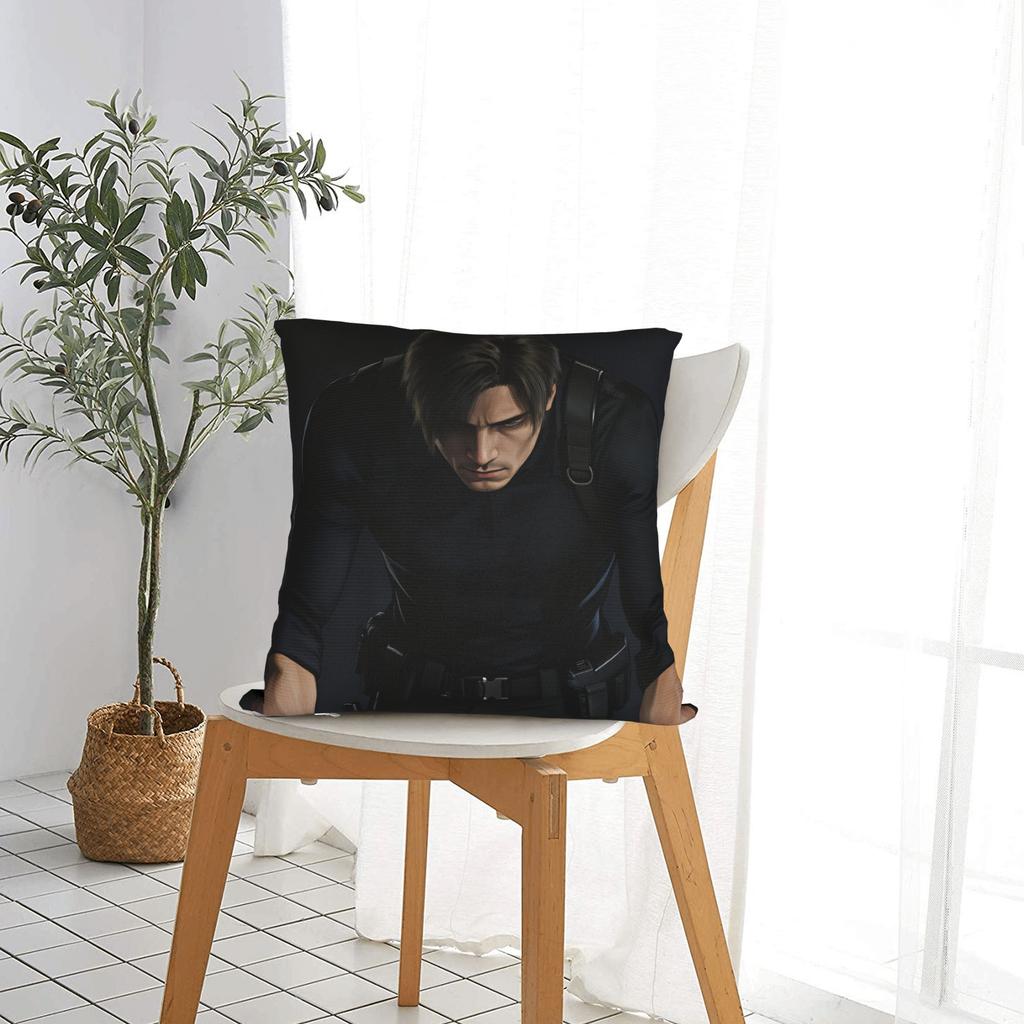 Leon Kennedy Pillow Cover Square Cushion Cover Novelty Pillow Case For Office Car Home Decor