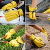 1 Pair Yellow Cowhide Heavy Duty Safety Protective Driver Working Welding Stretchable Mechanic Glove Leather Work Gloves For Men