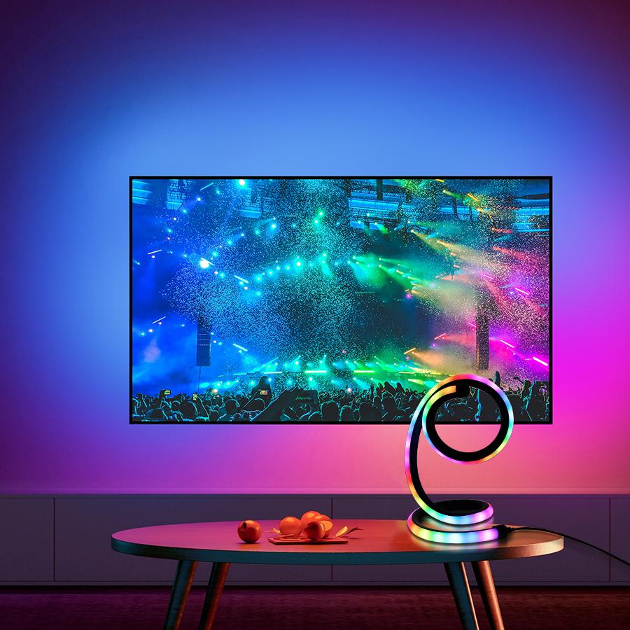 1 шт. светодиодная спиральная настольная лампа Art RGB с атмосферным освещением, многорежимная регулировка яркости, USB-управление питанием, подходит для украшения рабочего стола, телевизора, особенно