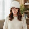 Solid Color Faux Fur Duckbill Hat Thickened Warm Plush Hat Fashion Fluffy Baseball Hat  Winter
