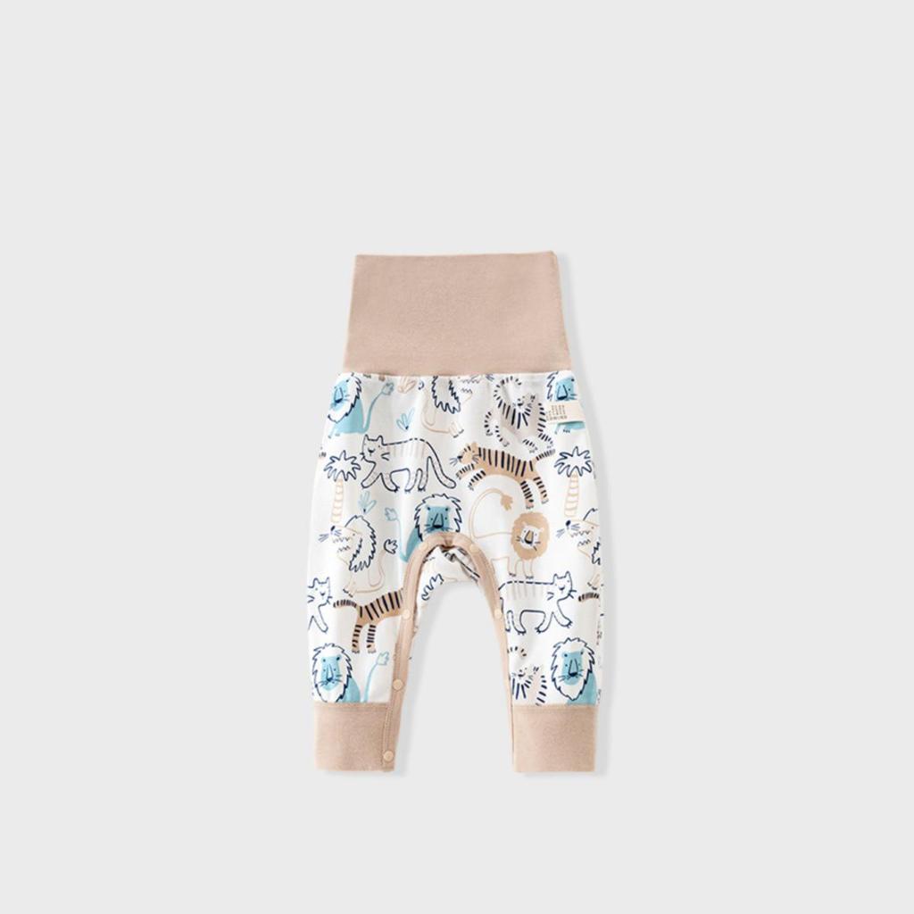 Детские штанишки из чистого хлопка с высокой талией и защитой живота - Весенне-осенний стиль